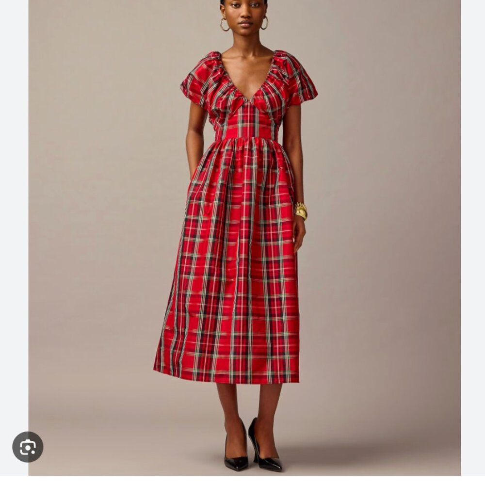 NWT J. Crew Tartan Cecily Dress Size 6